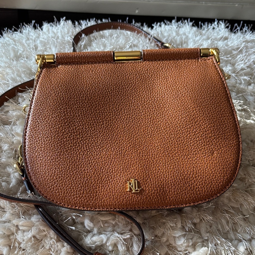 Ralph Lauren Tan Crossbody Bag with Gold Accents